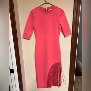 Alice + Olivia Pink dress with Fringe. Size 4.